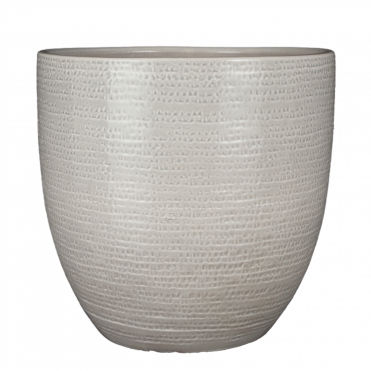 Carrie maceta redondo l. gris vidriado 