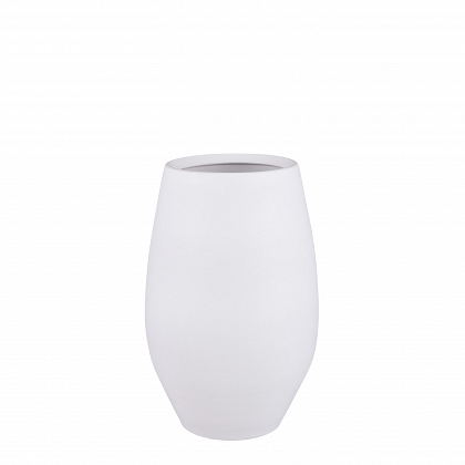 Douro vase redondo blanco mate 