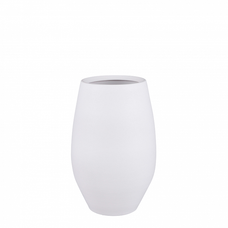 Douro vase redondo blanco mate 