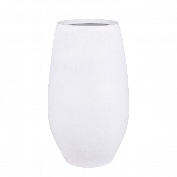 Douro vase redondo blanco mate 