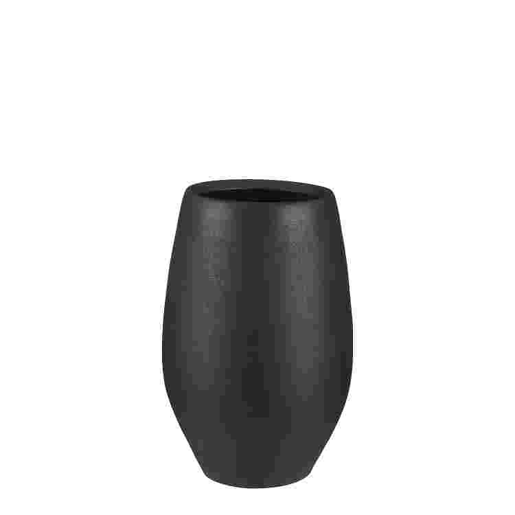 Douro vase redondo negro mate 