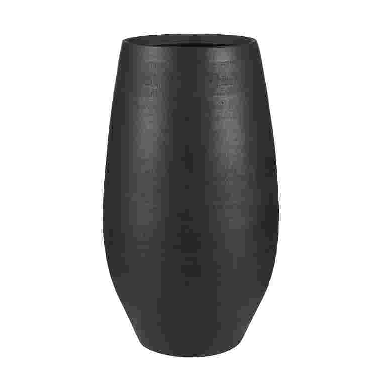 Douro vase redondo negro mate 