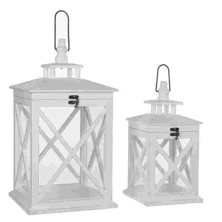 Farol Blanco set of 2  Madera