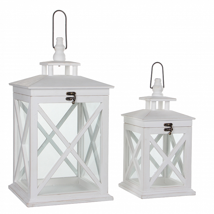 Farol Blanco set of 2  Madera