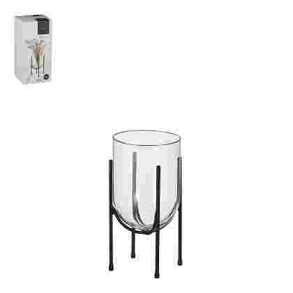 Jamey vase cristal on stand negro 