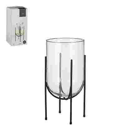 Jamey vase cristal on stand negro 