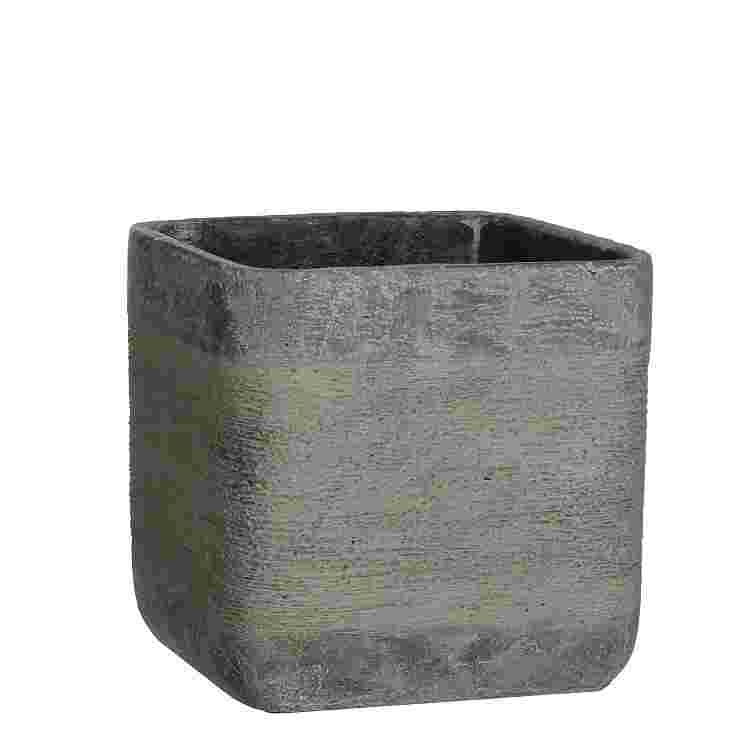 Kane maceta cuadrada d. Gris  Cemento