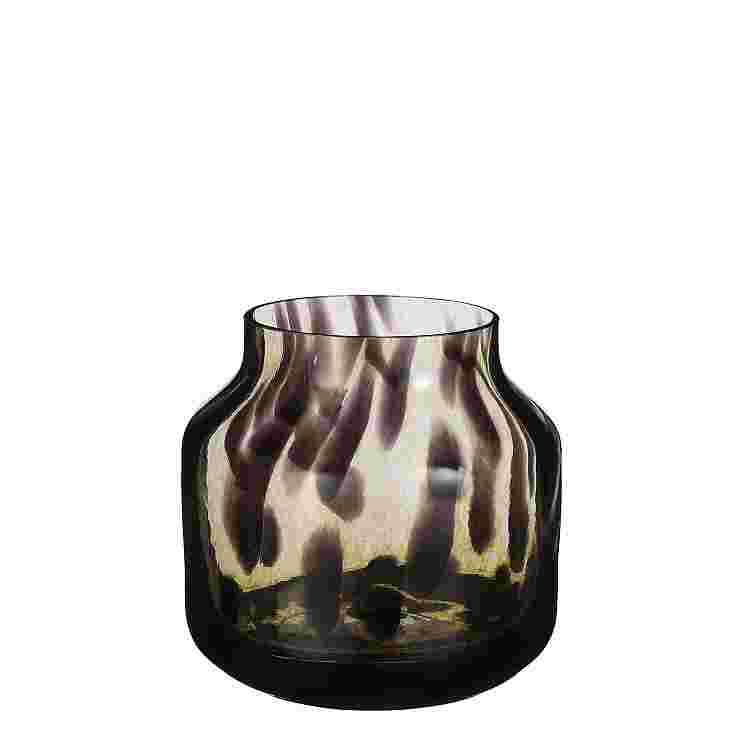 Pantera vase cristal marron 