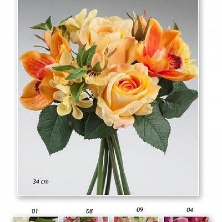 Ramo combinado rosas/orquideas 34 cm.