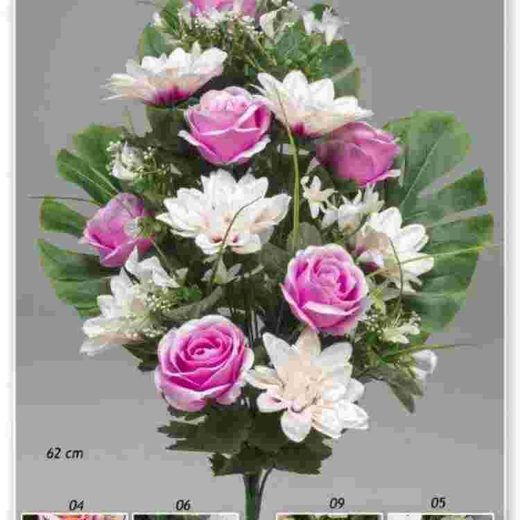 Ramo palma rosas/dalhia x 18 65 cm.