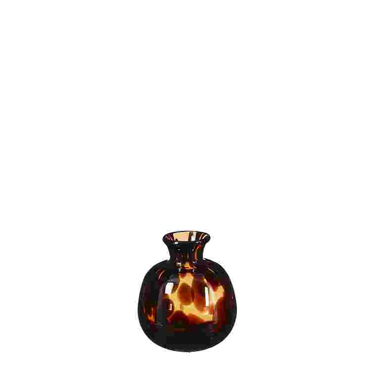 Toro vase cristal marron 