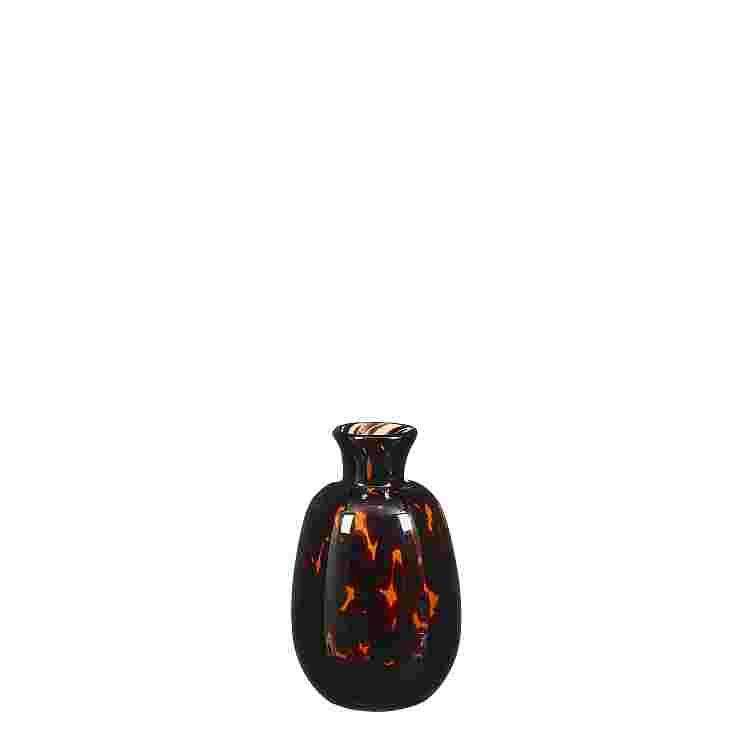 Toro vase cristal marron 