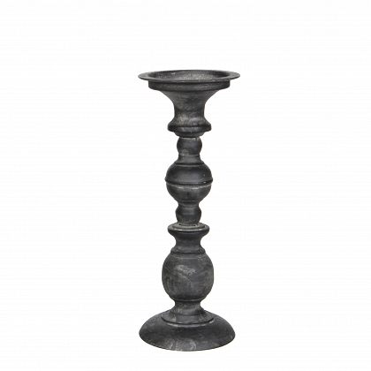 Tripoli porta velas Negro Metal